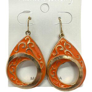 Orange Teardrop Dangles